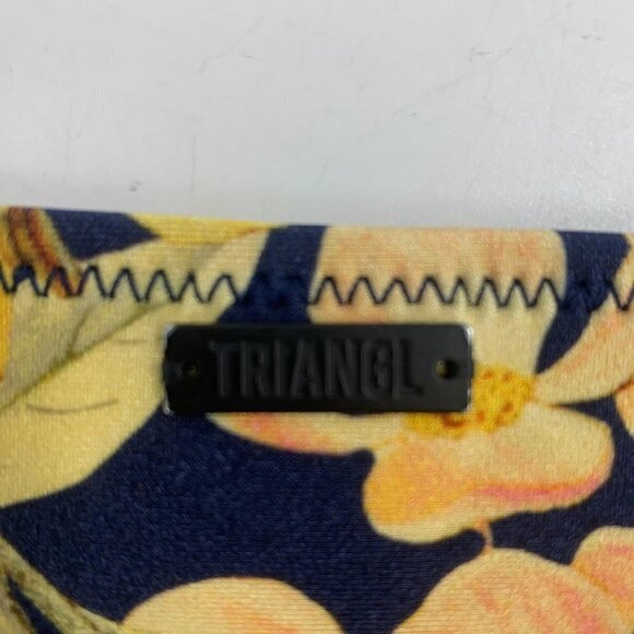 Triangl Delphine Neoprene Scuba Swimwear Navy Blue Floral Bikini Bottom Size M - Picture 5 of 11